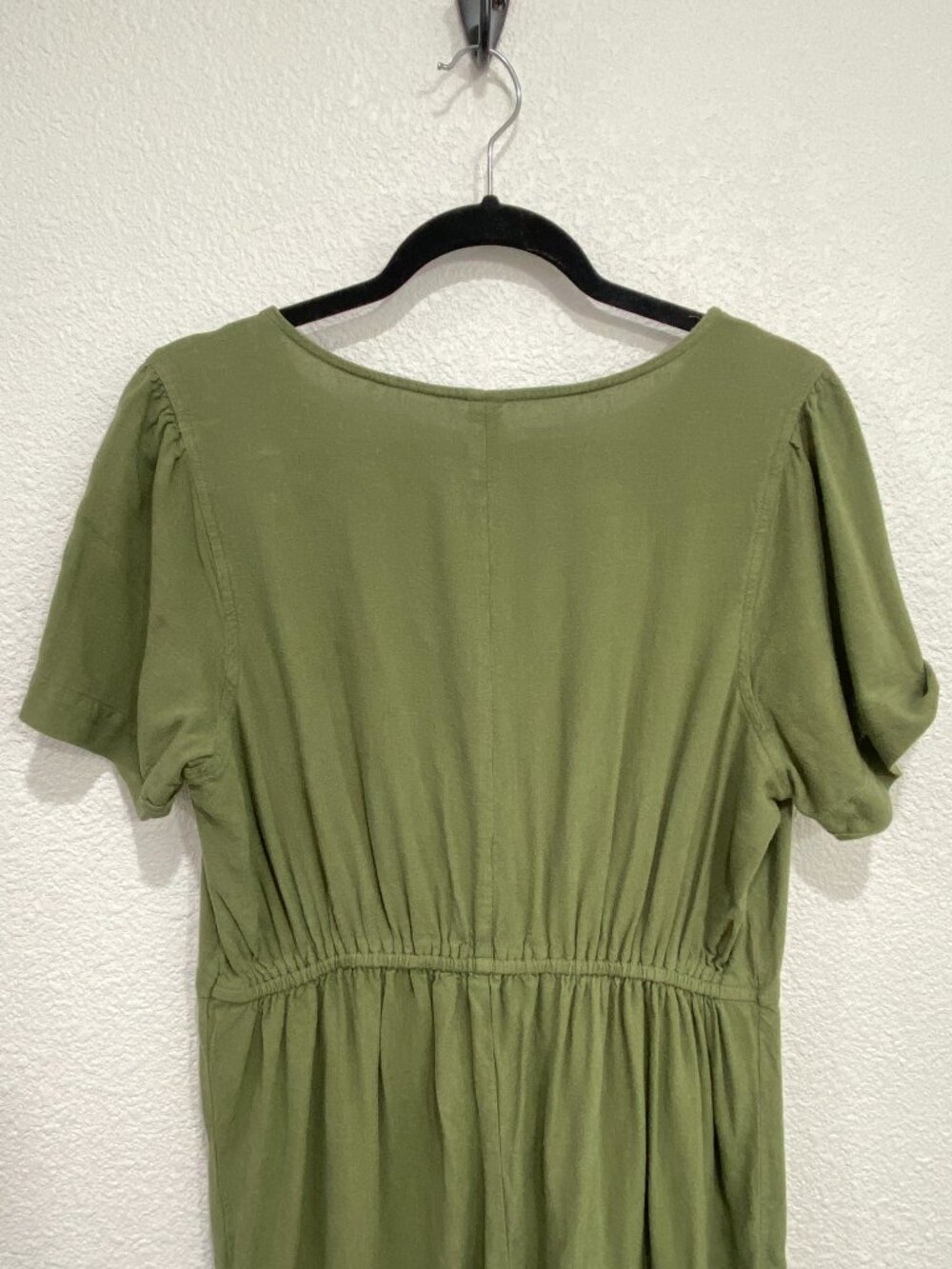 Old Navy Linen Blend Button Front Jumpsuit Boho Olive Green Medium - Picture 7 of 8